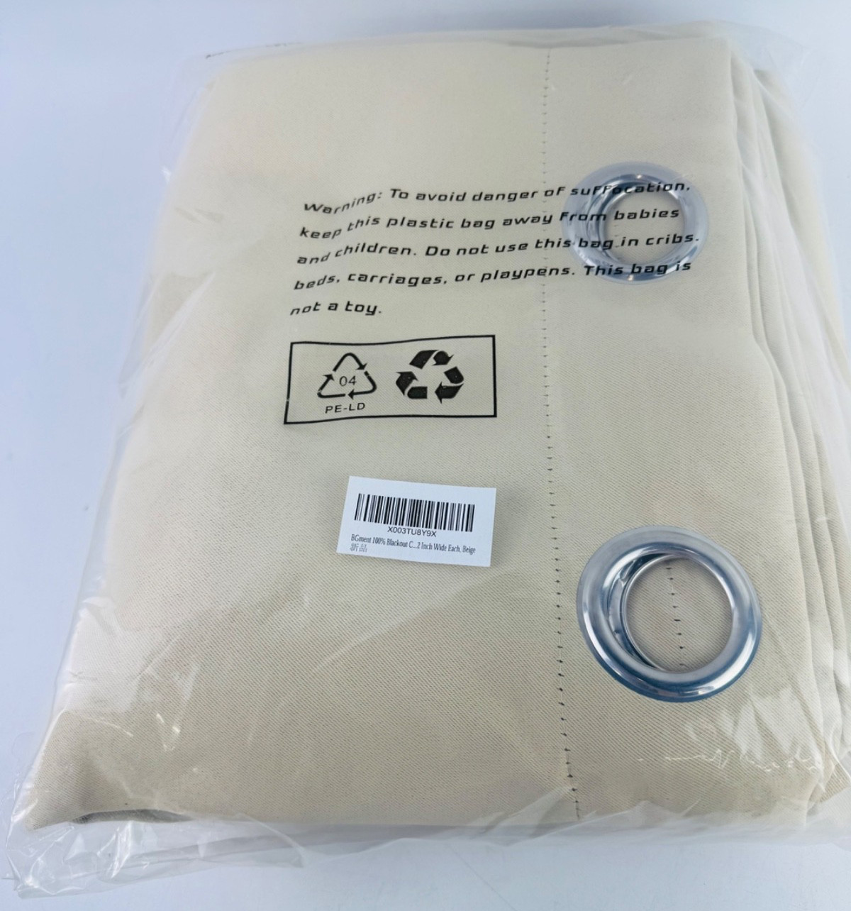 BGment 100% Blackout Curtains 108in Long 2 Panles Set, Thermal Insulated Beige