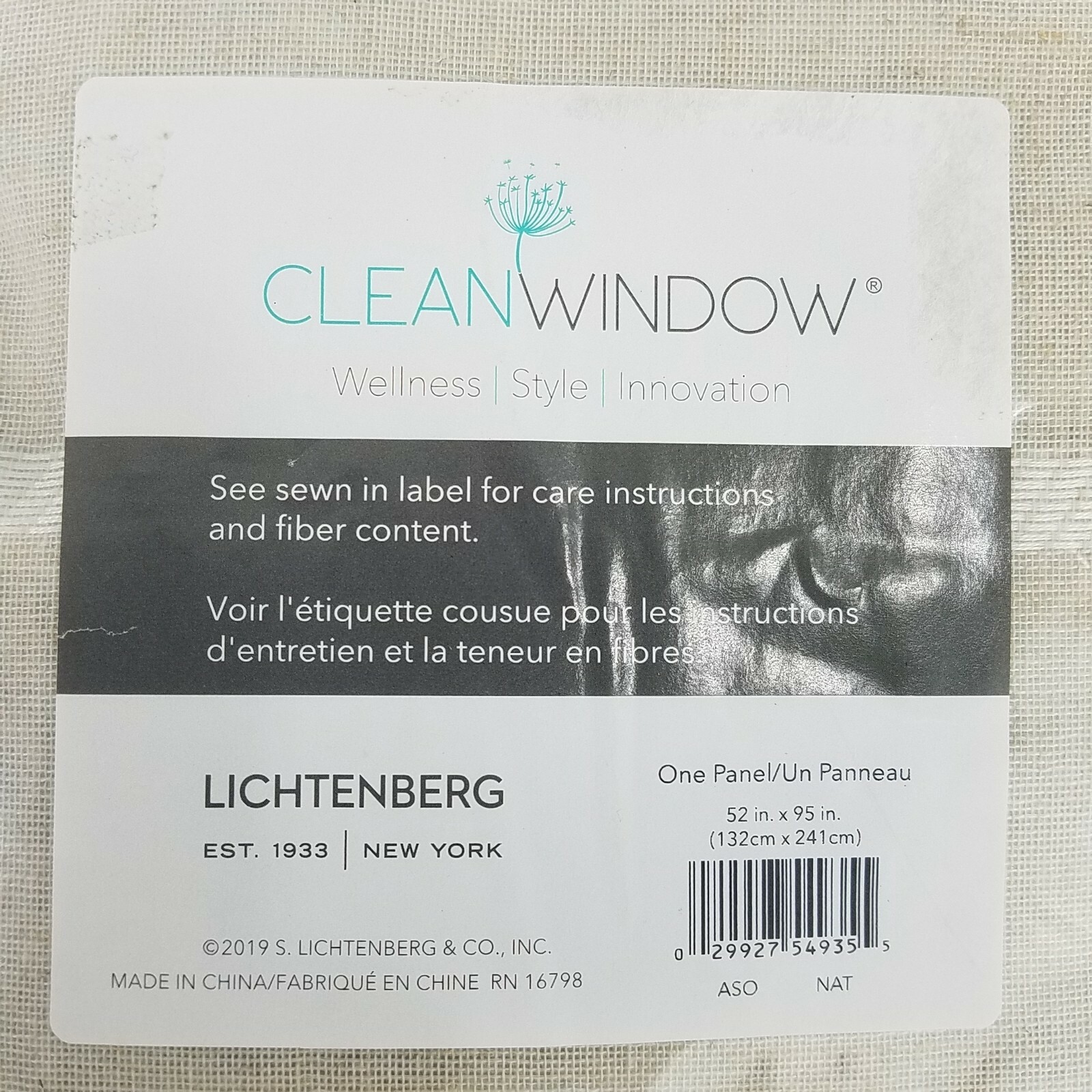 Lichtenberg Curtain 2 52”x 95″ Panels Oatmeal with Stripe