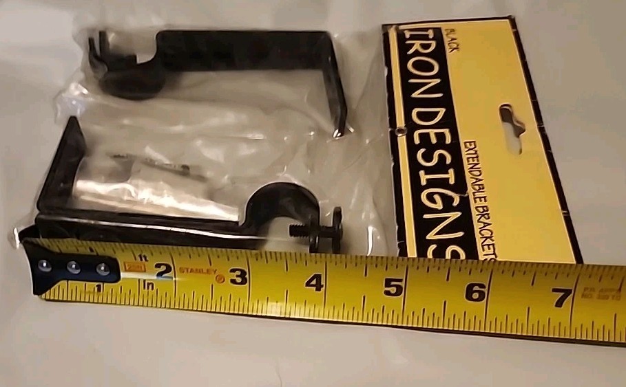 2-PC Curtain Rod Extendable Bracket Set (Fits 1/2″-3/4″ Rods) Black Iron Designs