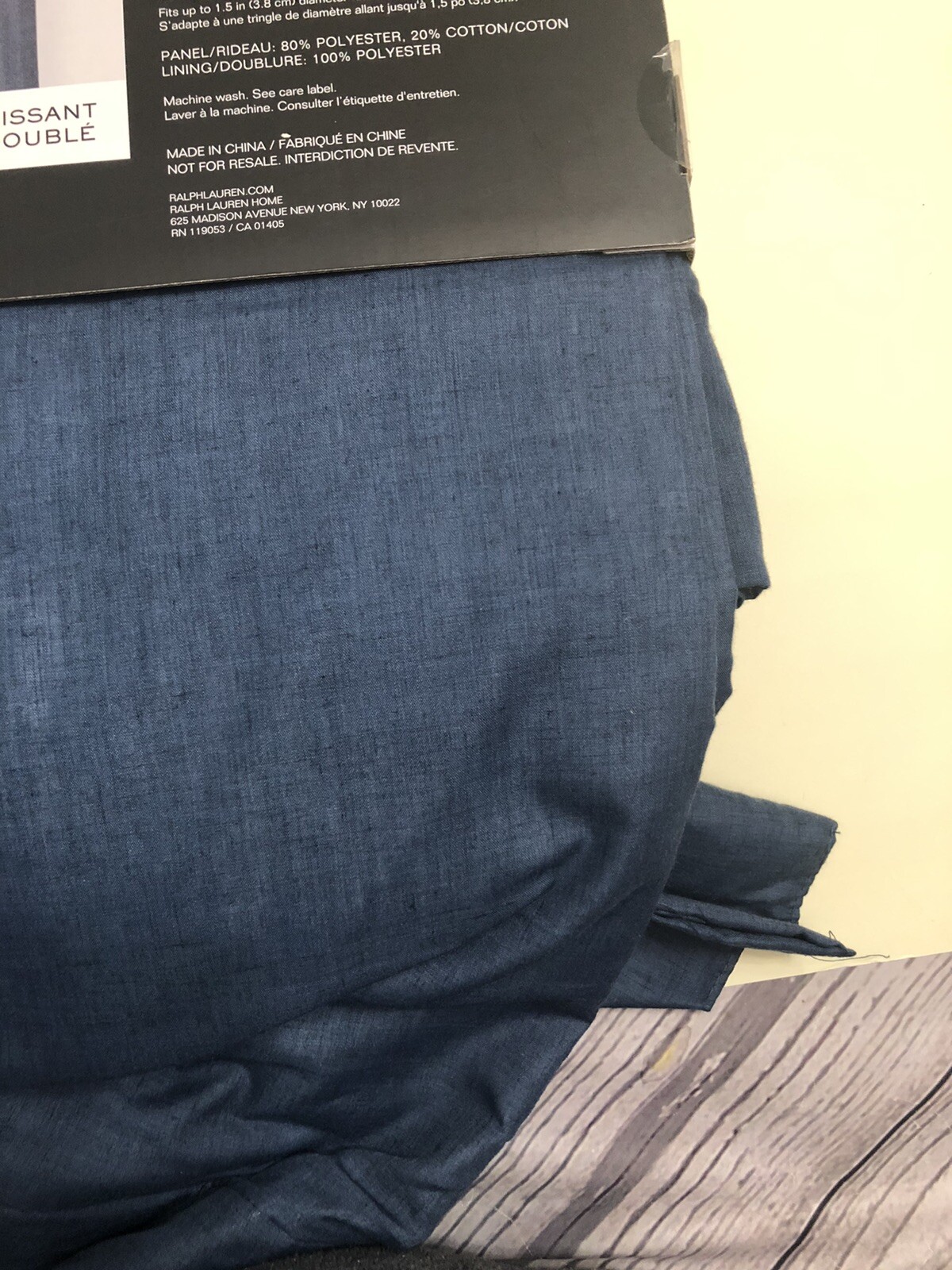 Ralph Lauren Two Back Tab Panels 50” X 84” 100% Blackout Fully Lined INDIGO BLUE