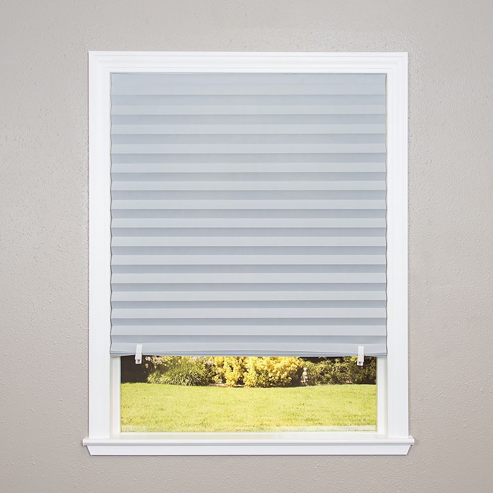 No Tools Original Room Darkening Pleated Paper Shade Gray, 36 in x 72 in