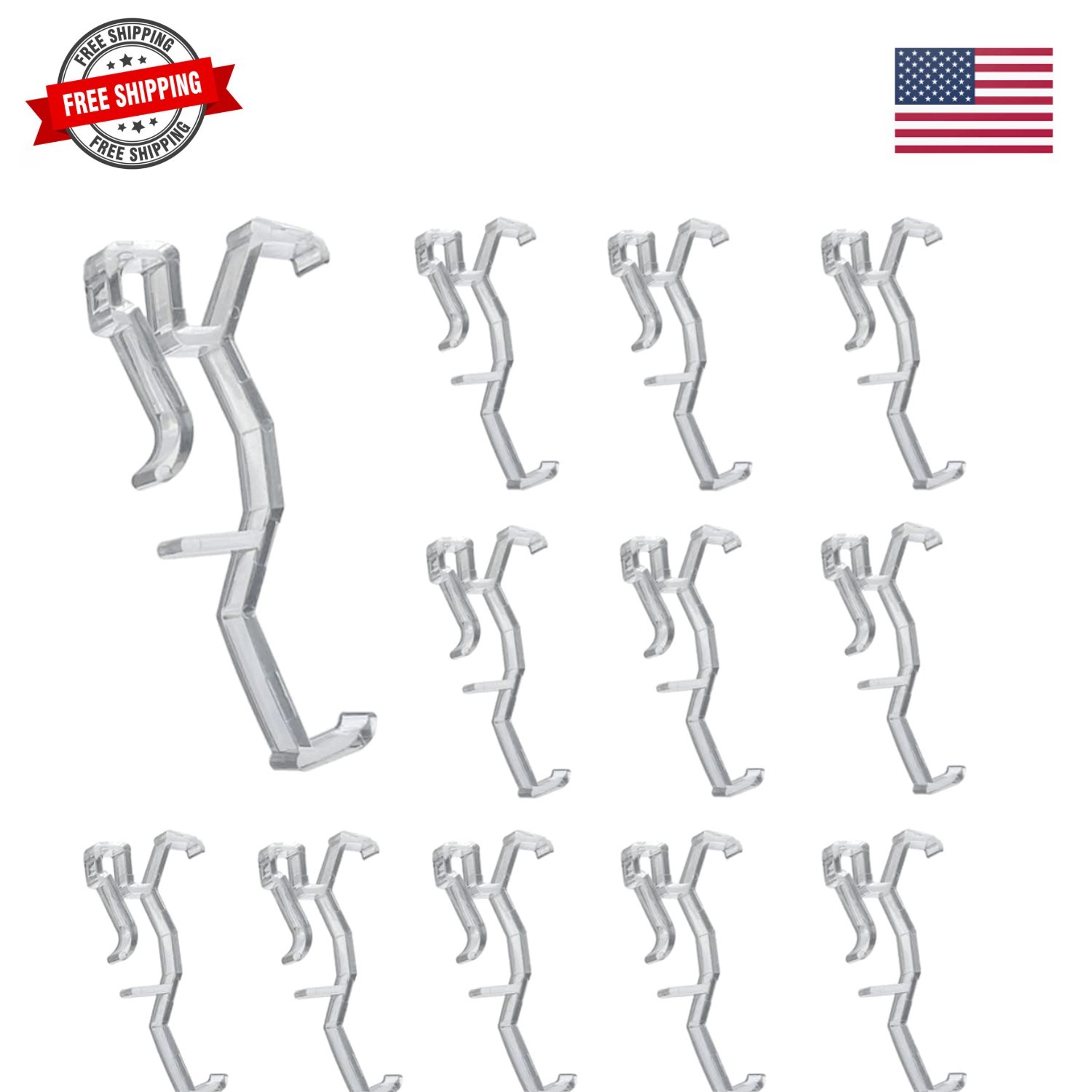 Valance Clips 20pcs 2.5inch Clear Plastic Hidden Retainer Holder Clip for Win…