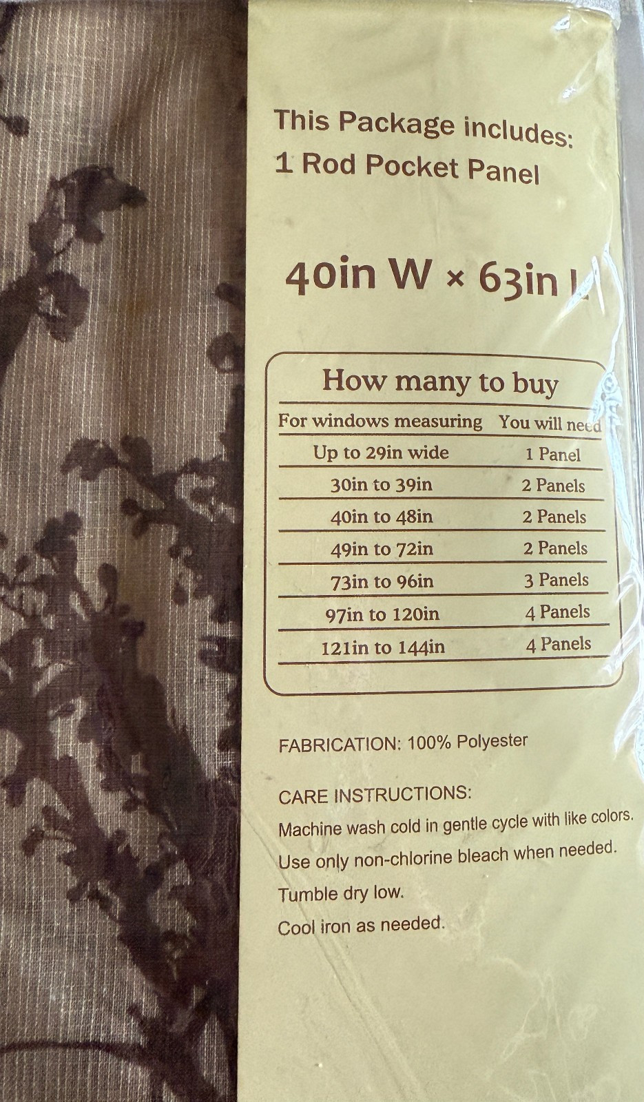 Silhouette Print Curtains Drapes Set of 3 Panels Bed Bath Beyond 40×63 Inches