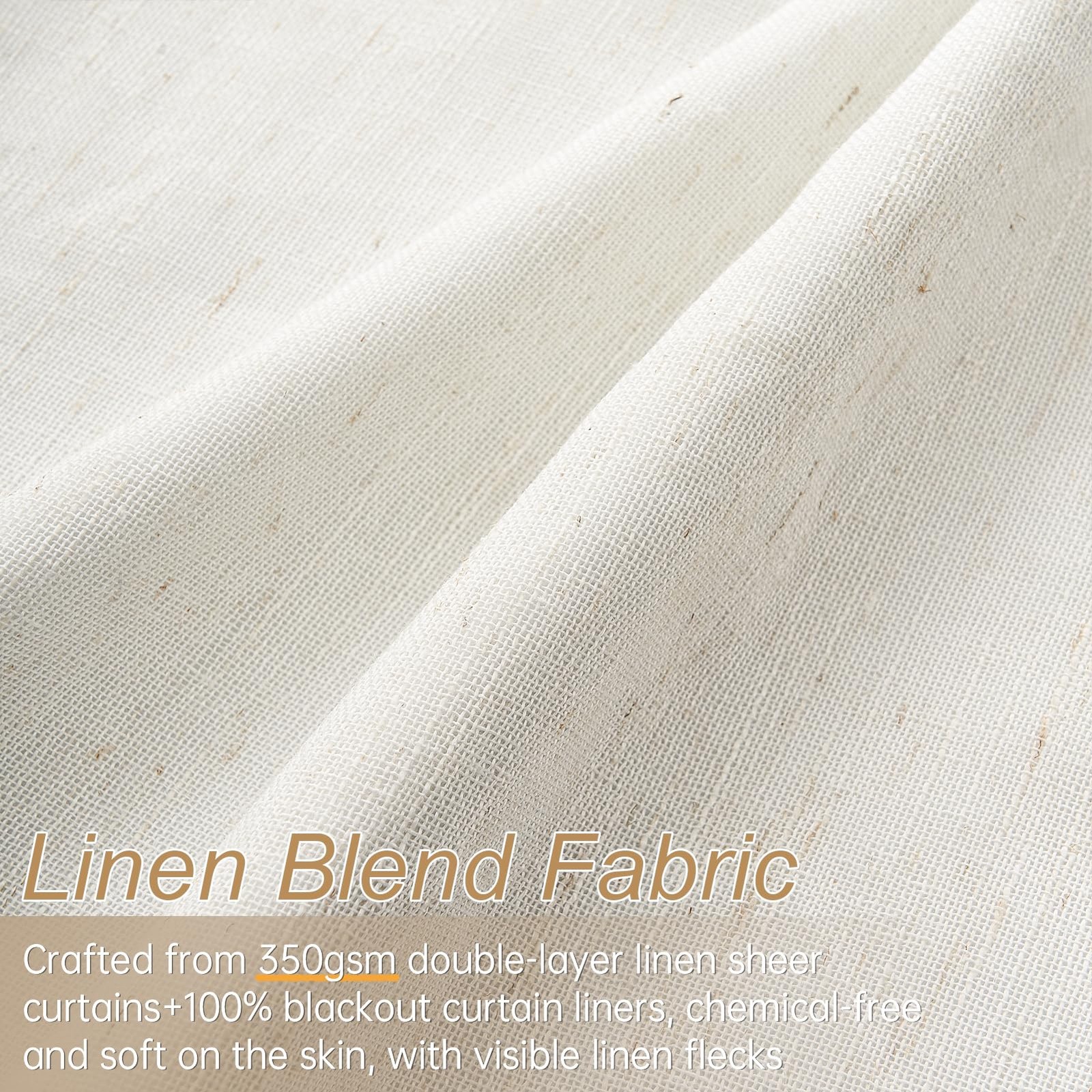 96 Inches Long Pinch Pleated 100% Blackout Curtains,Thermal Insulated Natural…
