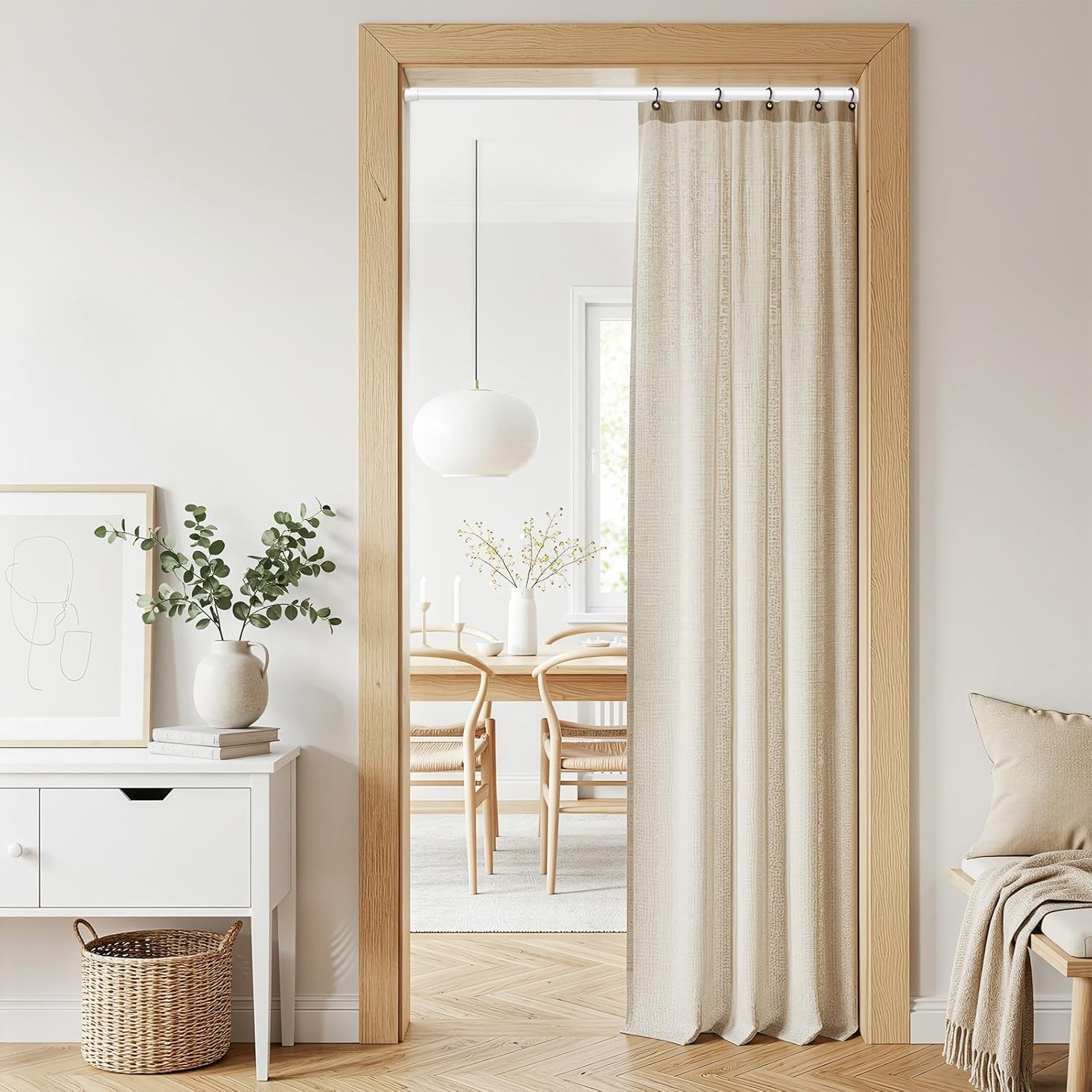 2Pack Tension Curtain Rod 26-39 Inch White No Drilling Spring Loaded Curtain