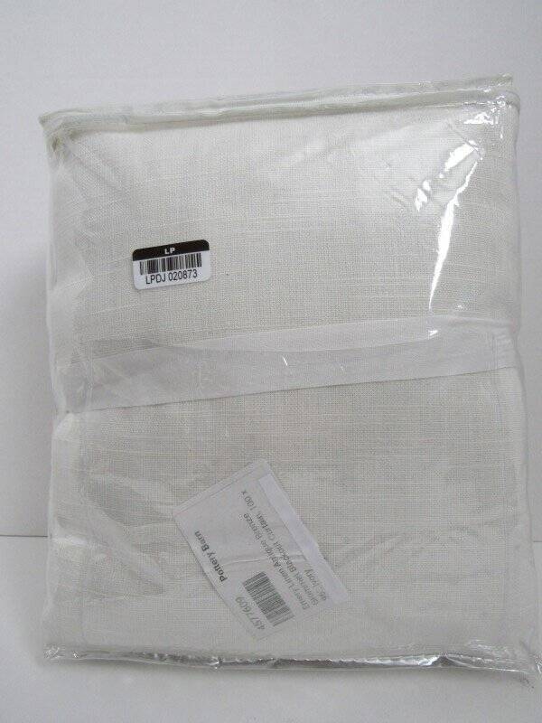 Pottery Barn Emery Linen Antique Bronze Grommet B/O Curtain 100 x 96′ Ivory New
