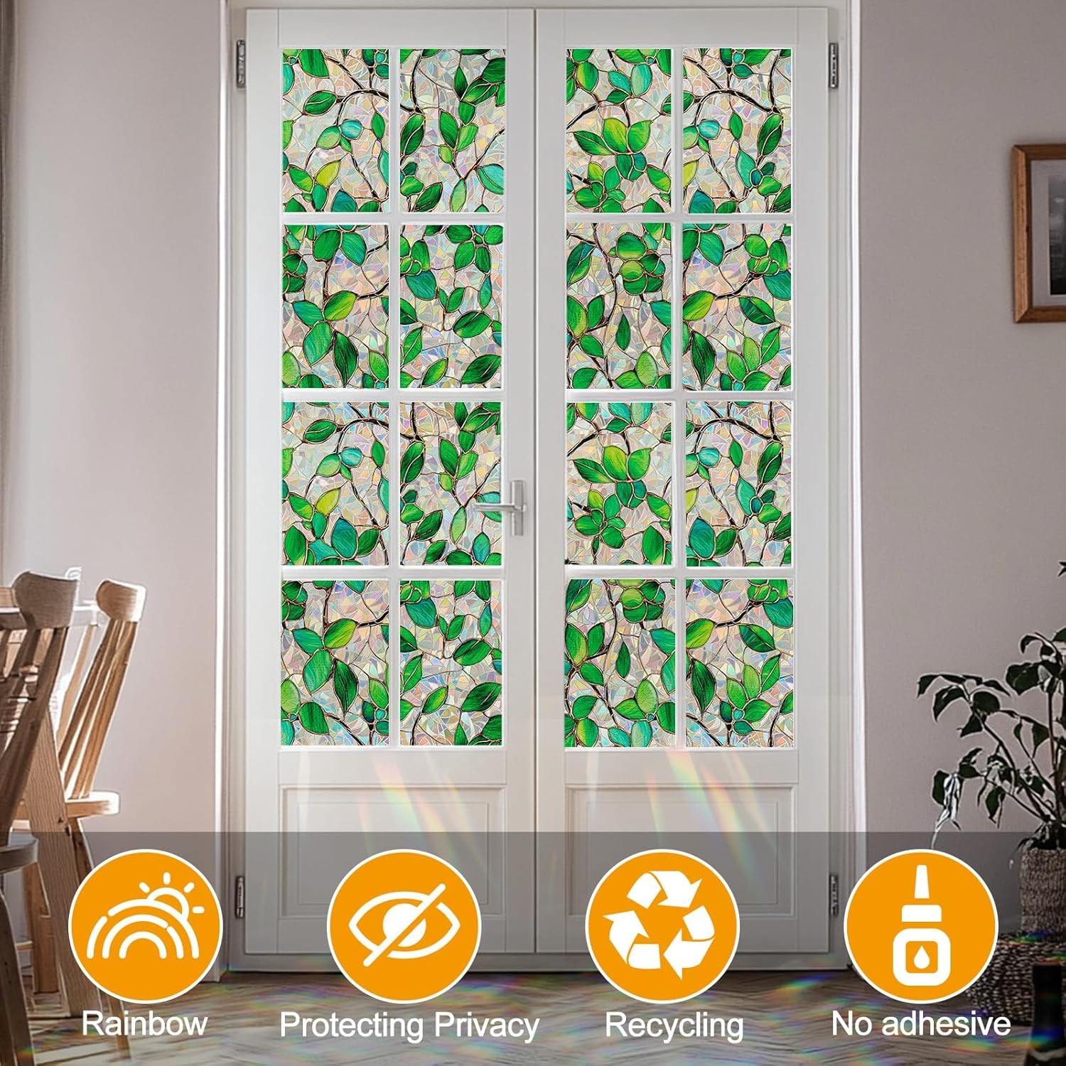 Window Privacy Film W/ Installation Tools Home Decorative Colored Glass Window
