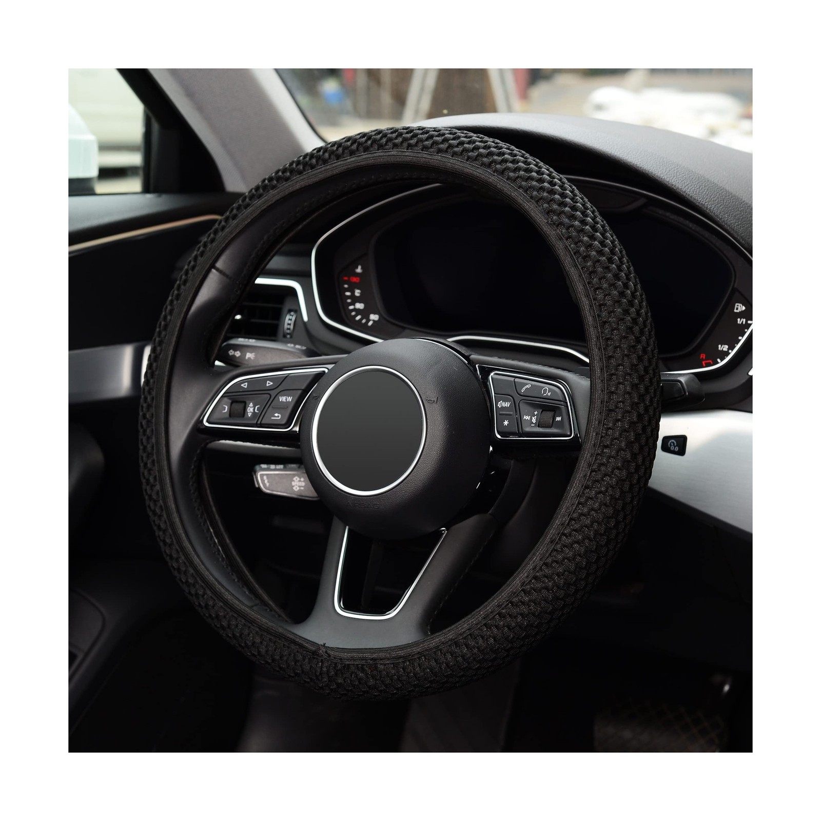 KAFEEK Elastic Stretch Steering Wheel Cover,Warm in Winter and Cool in Summer…