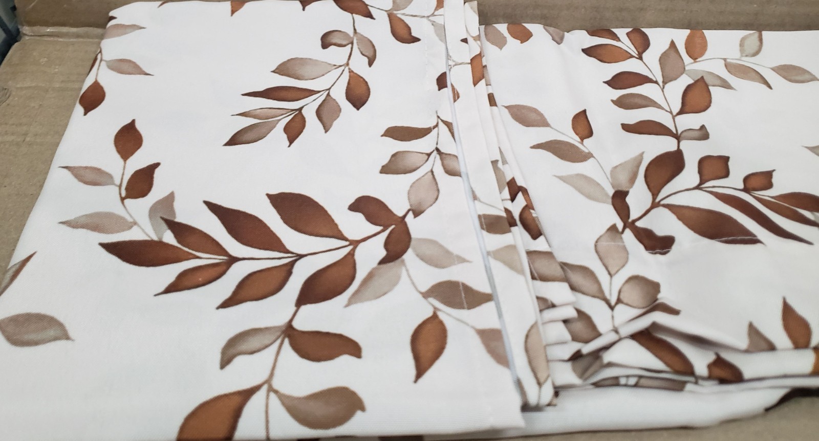 Set of 2 Printed Kitchen Tiers (29″ x 36″) (no Swag Valance) BROWN LEAVES, CE