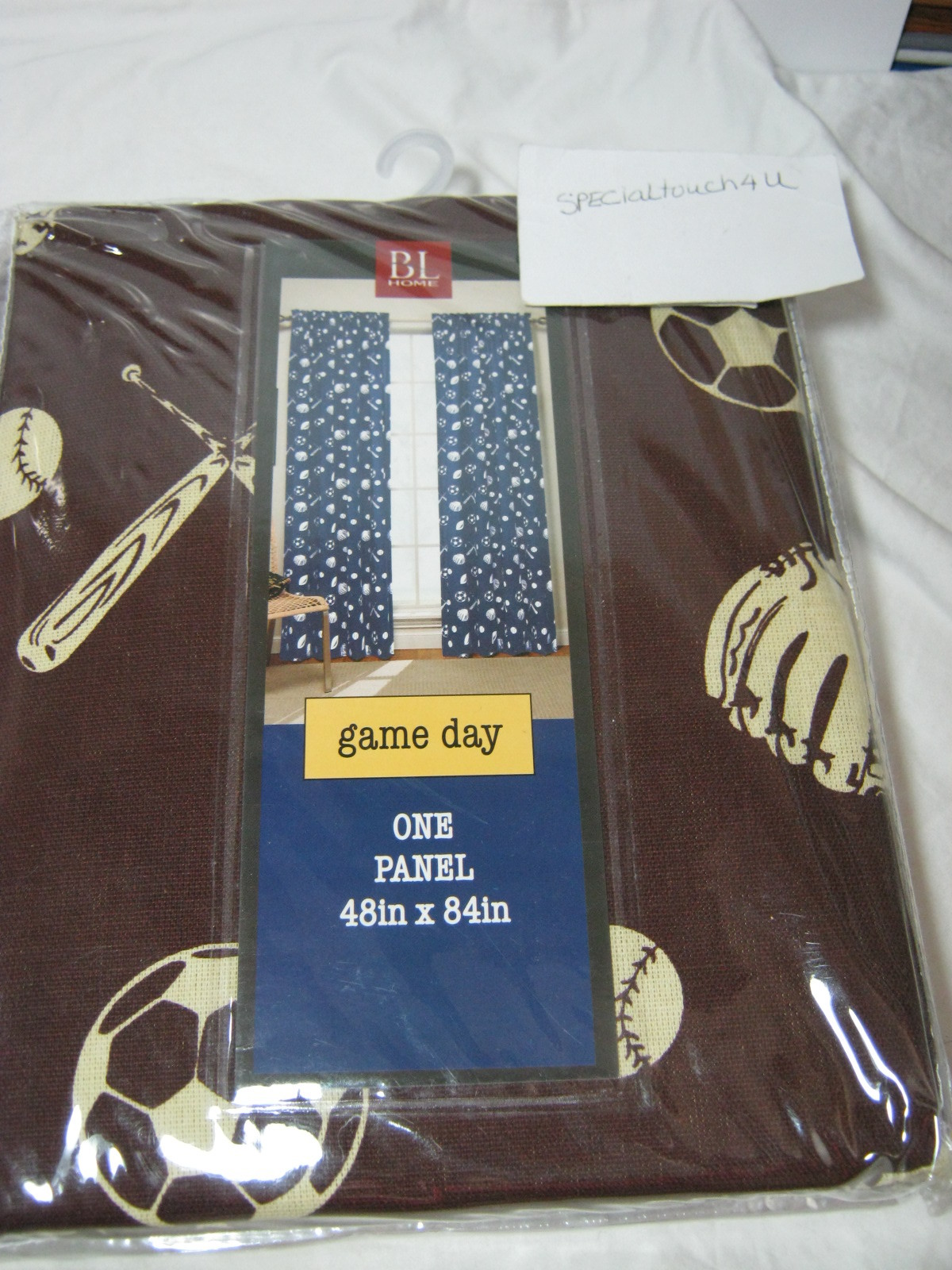 New BL Home Game Day All Sports Window Panel 48″x84″ Chocolate Brown /Cream NIP