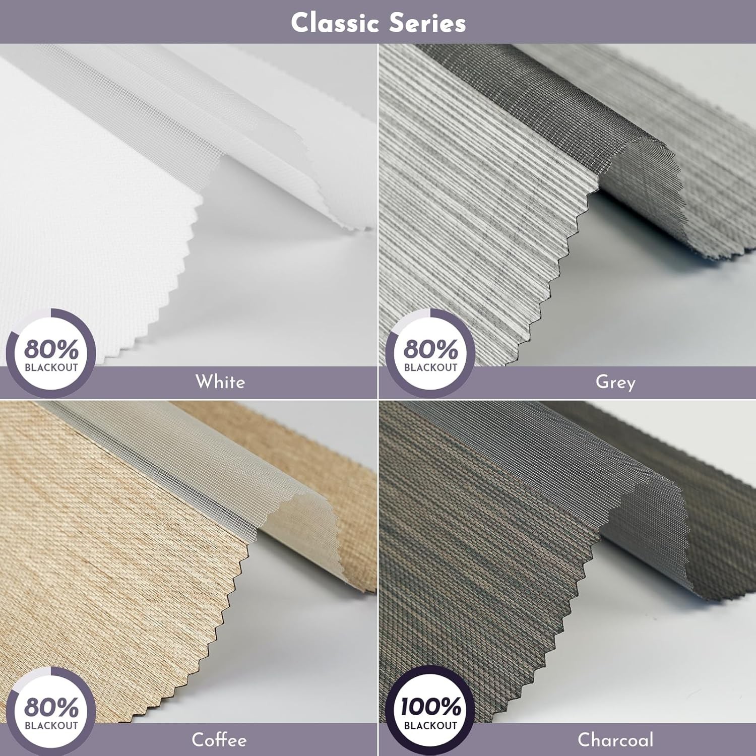 Luxurious Zebra Blinds Sample Collection – 100% Blackout Cordless Window Shades