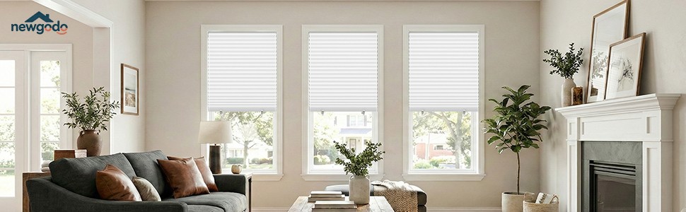 6 Pack Temporary Blinds for Indoor Windows No Drill, 24″ W x 59″ H Light