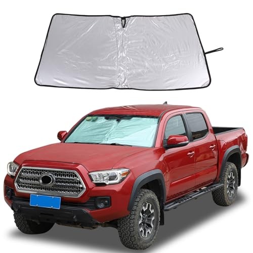 The Original Windshield Sun Shade for Tacoma 2006 Silver-coated Fabric Silver