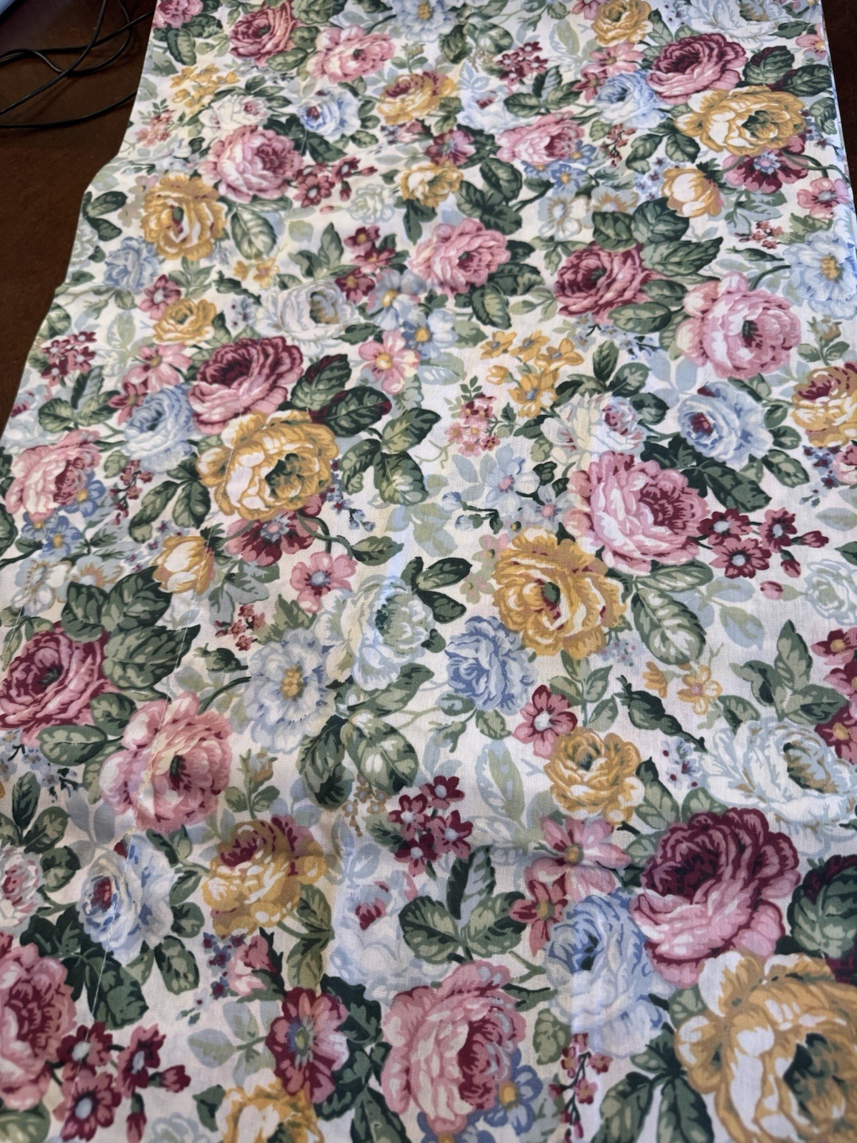 COTTAGE FLORALS Window VALANCE Curtain Dan River 84 x 16 Pink Green Blue ROSES