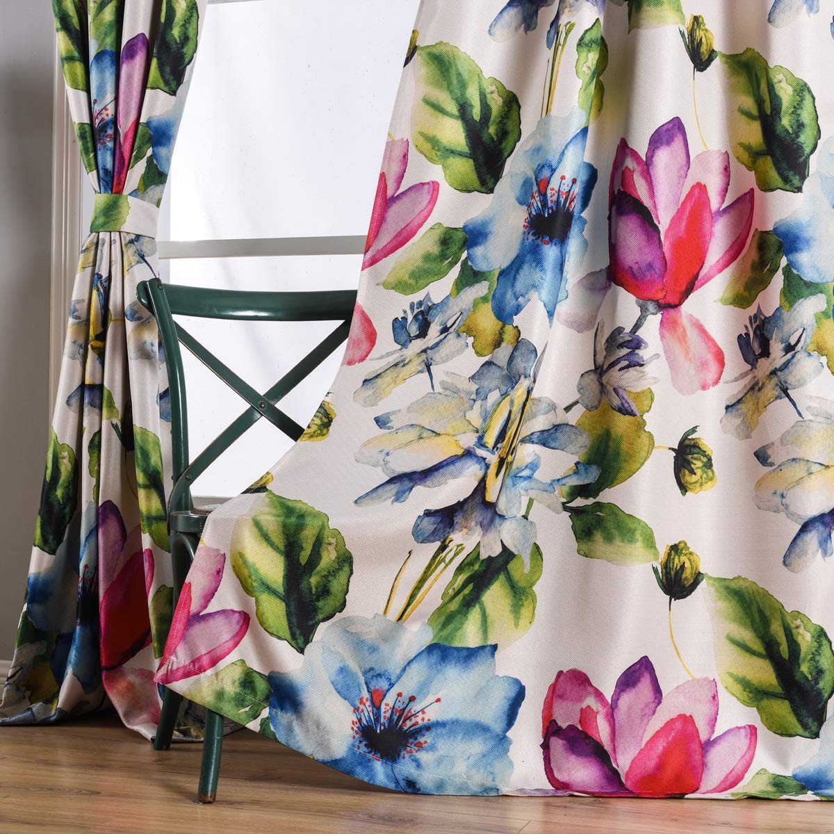 Stylish Home Curtains, Elegant, Abstract, Multicoloured, Printed, Colourful Flower…