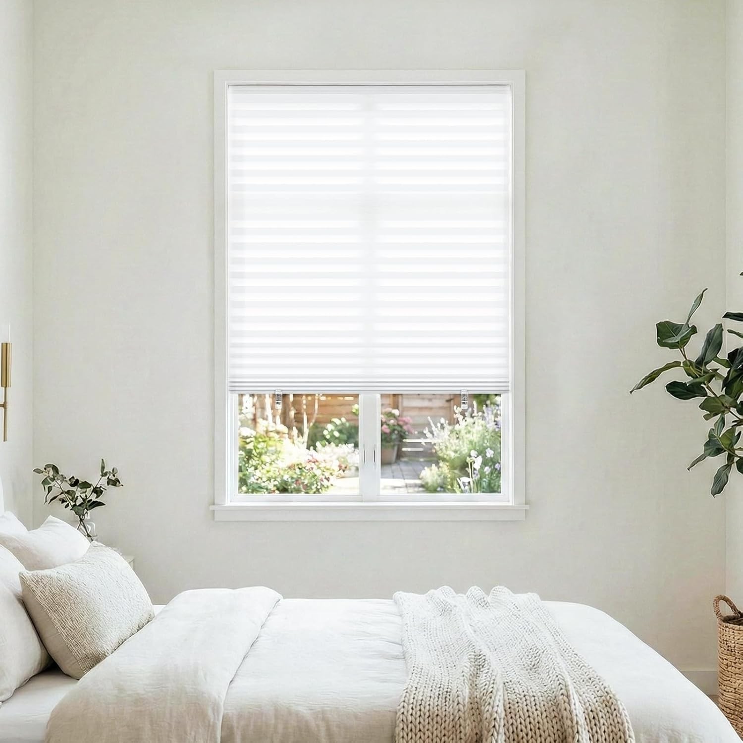 6 Pack Temporary Blinds for Indoor Windows No Drill, 24″ W x 59″ H Light