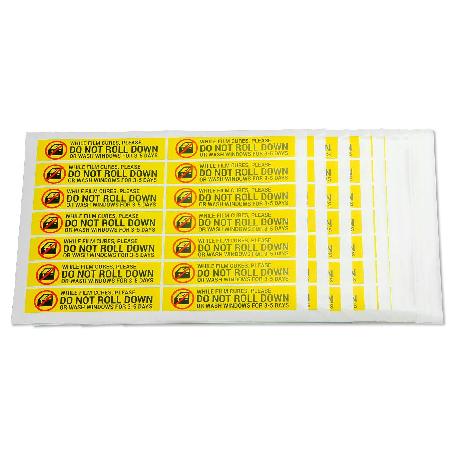 300 DO NOT ROLL Down Window Tint Stickers 1 x 5 Inch Auto Window Film Attenti…