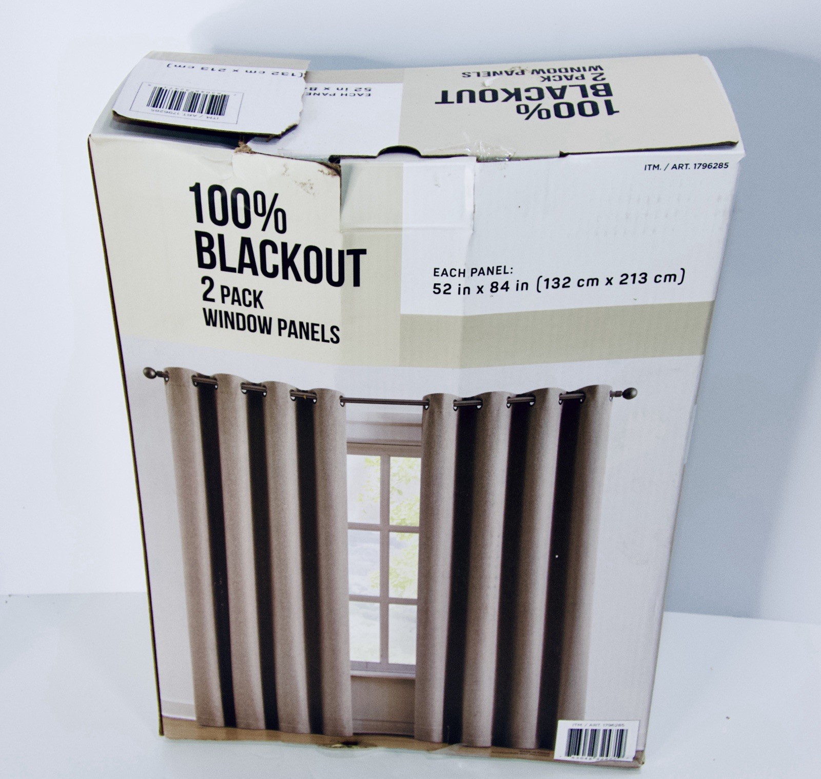 100% Blackout Panel Pair by Piper 52”x84” Magnetic Closure| 2 Pack Brown