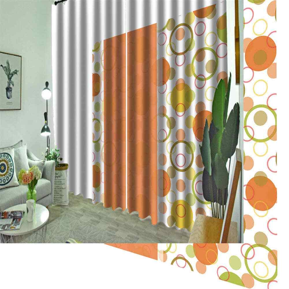 Orange dreamy bubbles everywhere Printing 3D Blockout Curtains Fabric Window