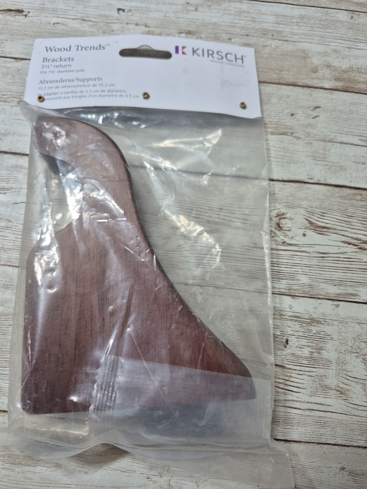 Kirsch Wood Trend Classic 3 1/2″ Return Bracket:1 3/8″ pole, Mahogany 5611EG083