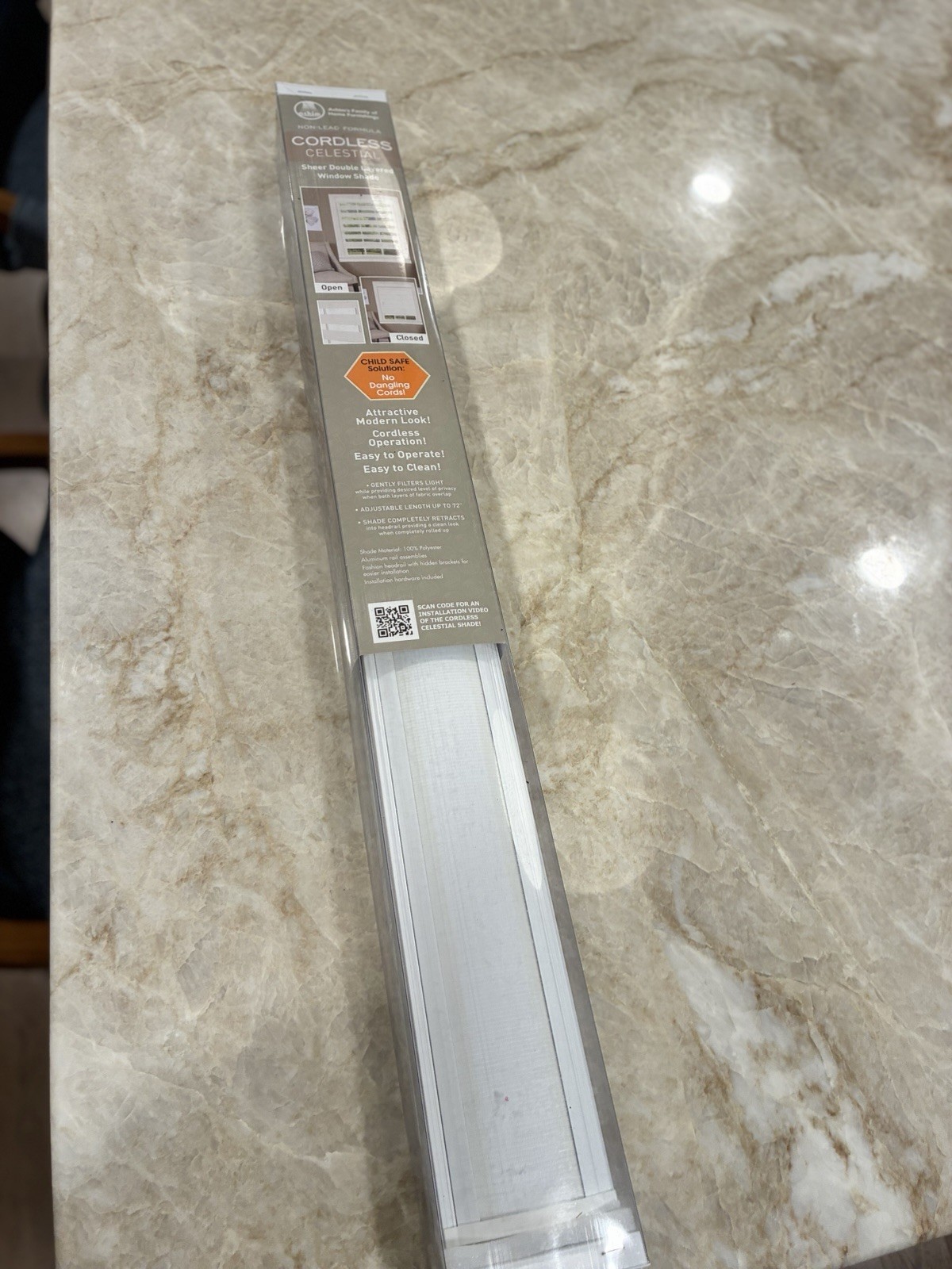 32×72 Cordless Celestial Sheer Double Layer Roller Shade White