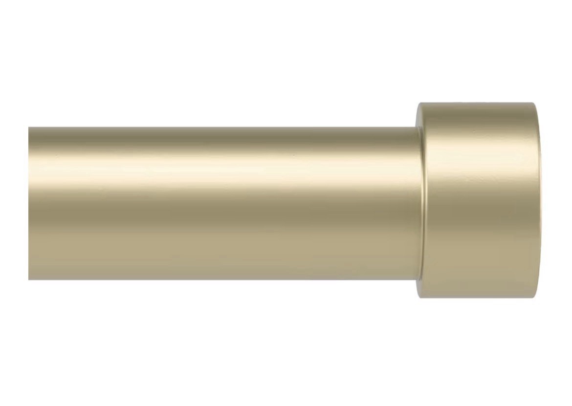 Umbra Cappa 1-Inch Curtain Rod, Includes 2 Matching Finials 66-120”, Gold