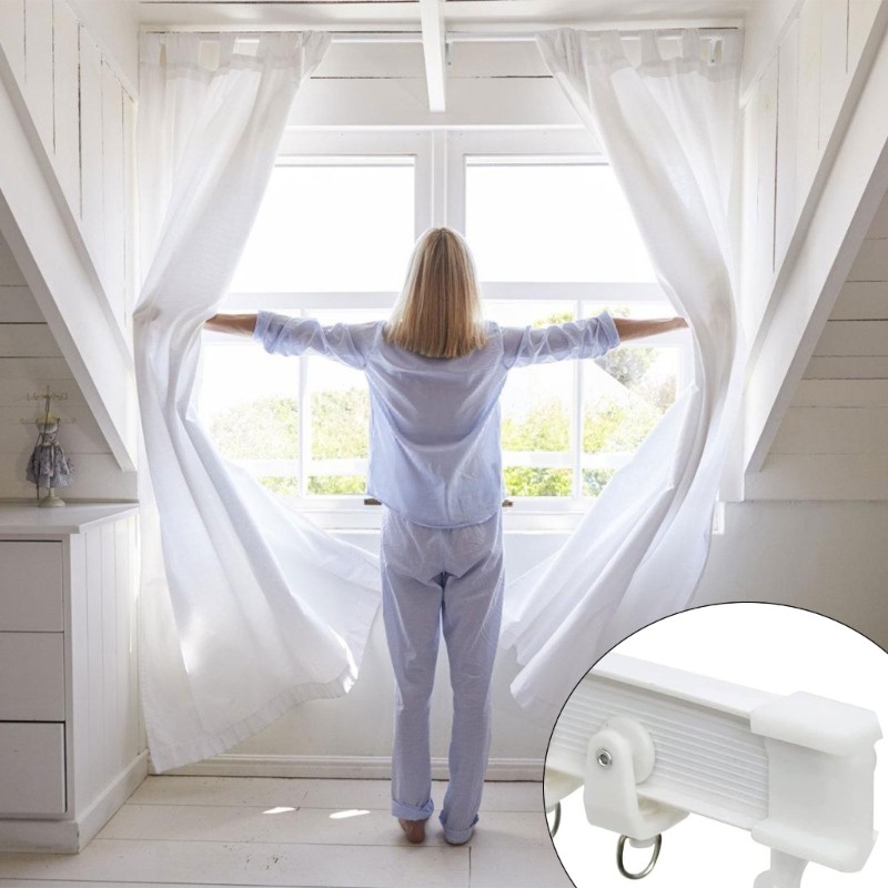 Adjustable Curtain Rail Assembly Bendable Curtain Rail Hardware Easy to Install