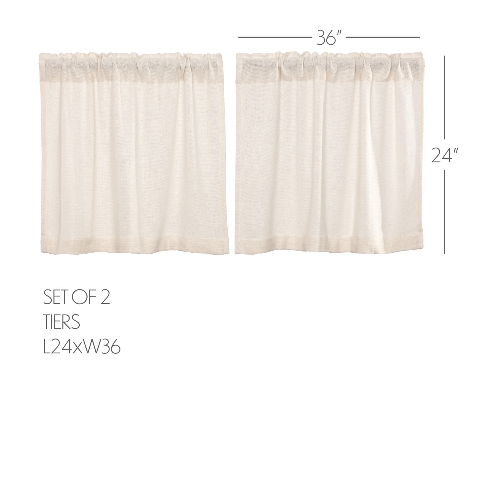 Burlap Antique White Tier Set 36″ Long Rustic Country Primitive Cafe’ Cotton