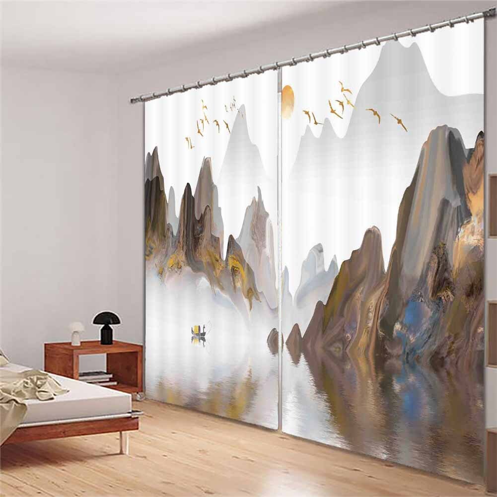 Single Seedling Sky 3D Curtain Blockout Photo Printing Curtains Drape Fabric