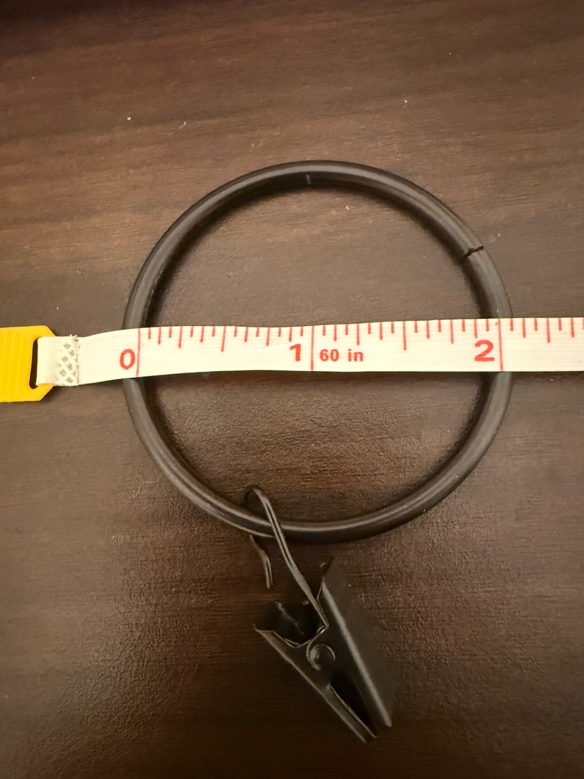 2 inch Matte Black Curtain Rings With Clips- Total Count Of 73