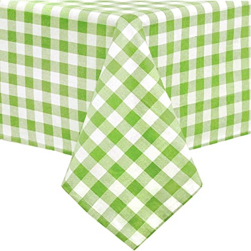 Country Rustic Buffalo Plaid Cotton Fabric 102″ x 60″ (Rectangular) Green