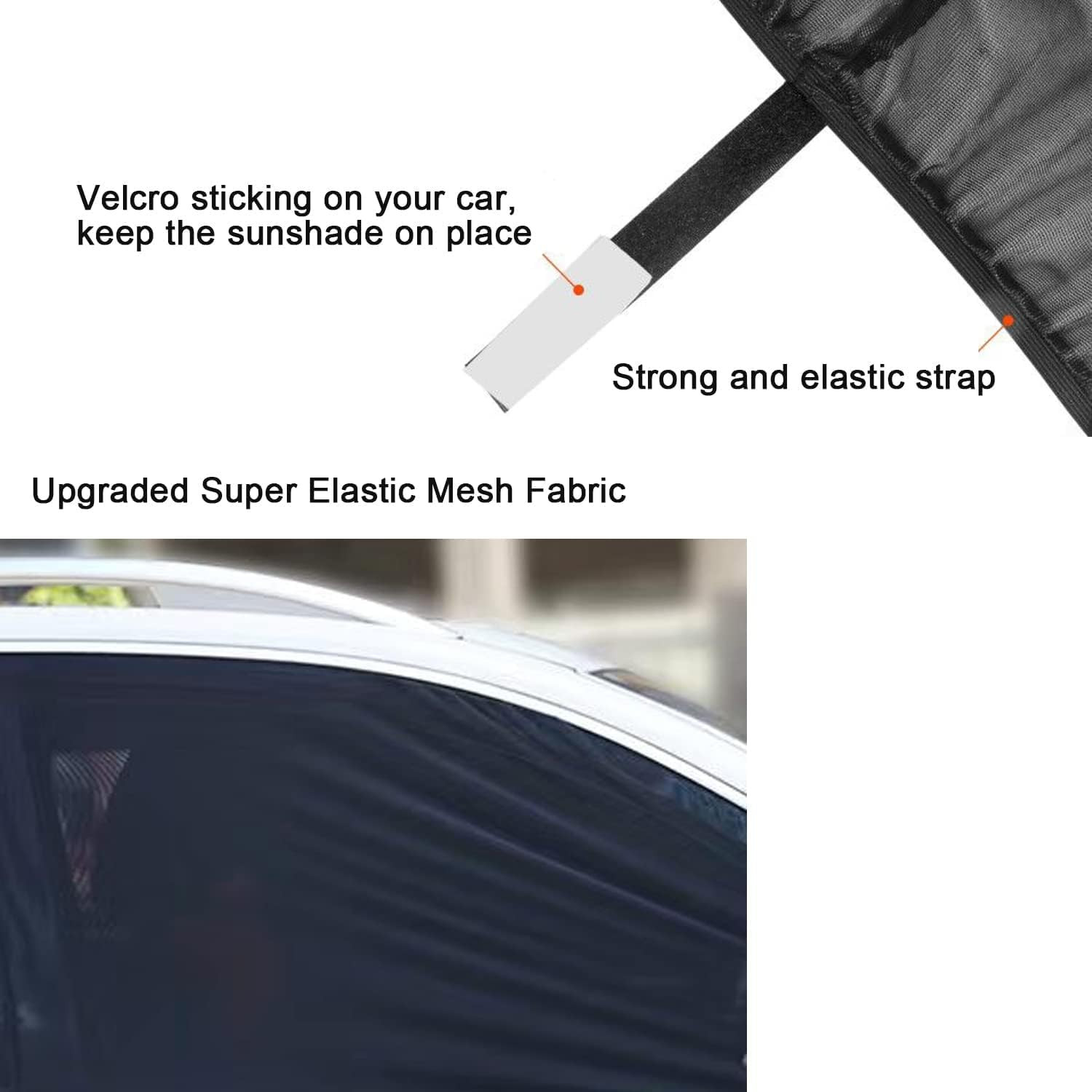 2Pack Car Window Shades Mesh Screen 27″X43″, Universal Fit Most of Cars, Large