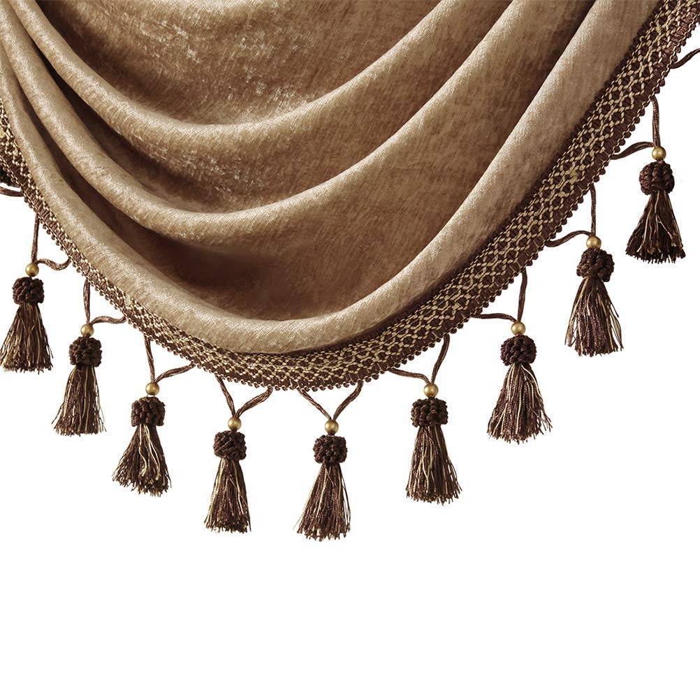 Thick Chenille Window Curtains Valance for Living Room Coffee Waterfall Valan…