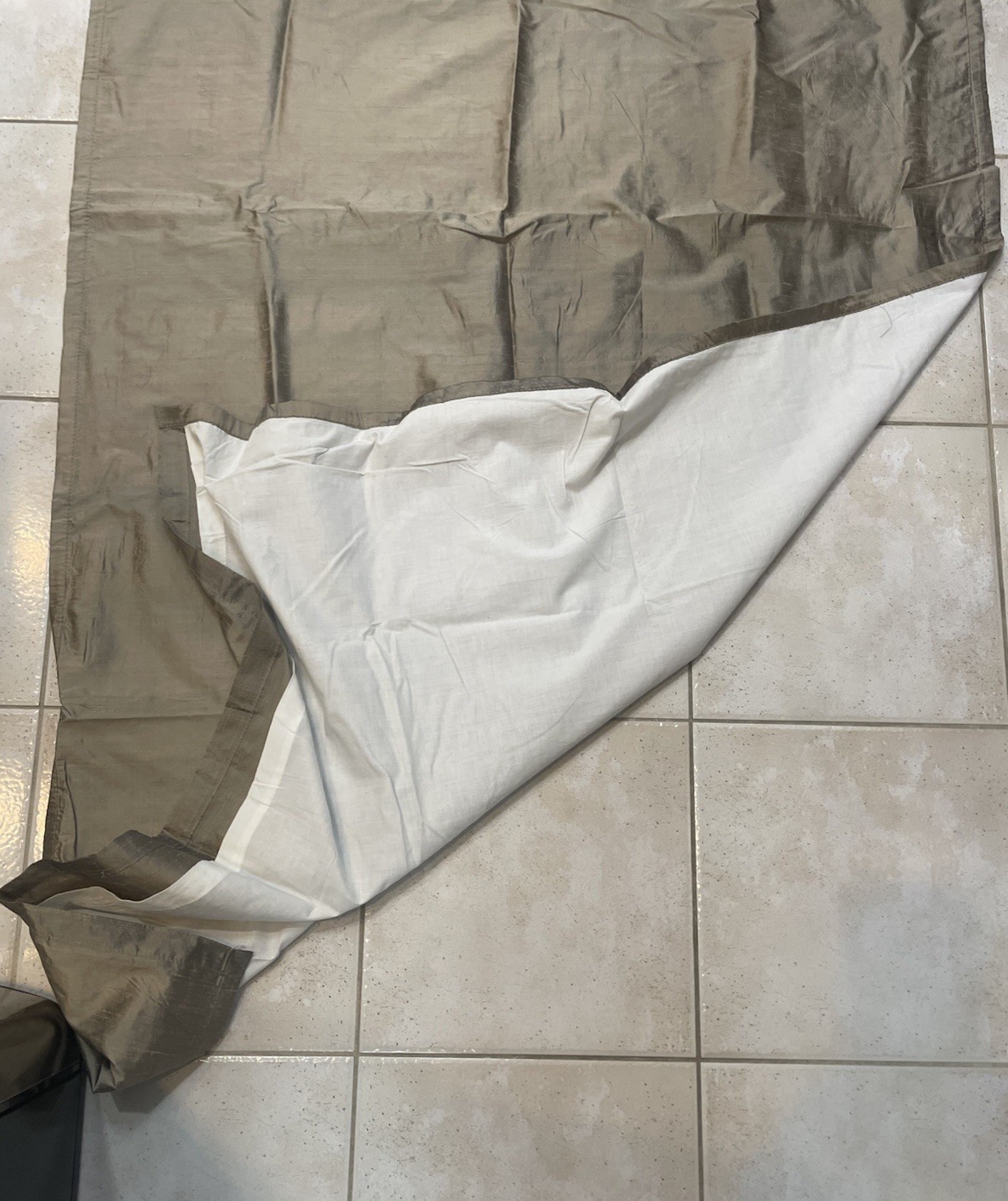 CHF & You Empire Silk Classic Lined Curtain Panel Beige 75% Silk 40×84 in