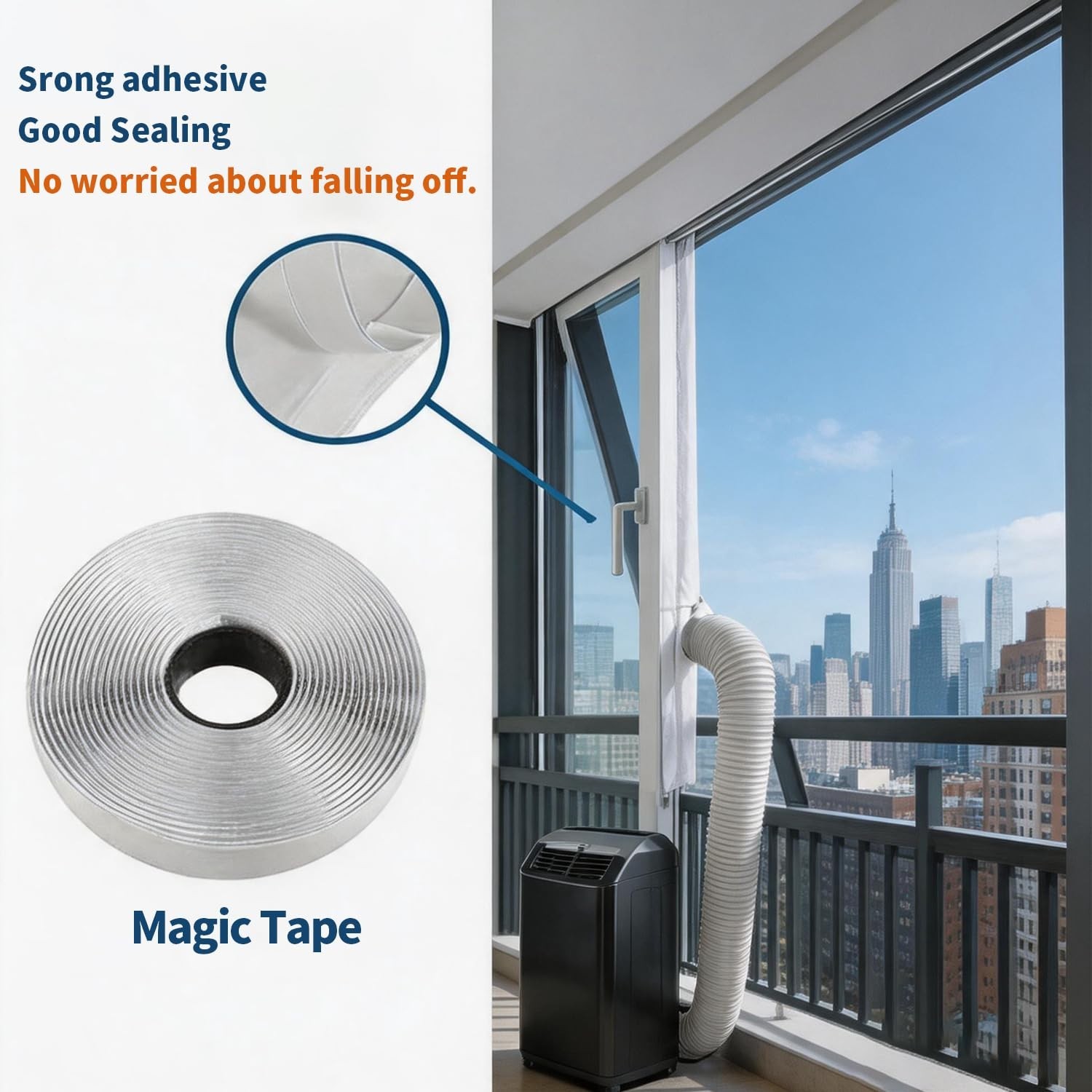 Portable AC Window Seal Kit – Easy Install Vent for Crank Out, Awning & Skylight