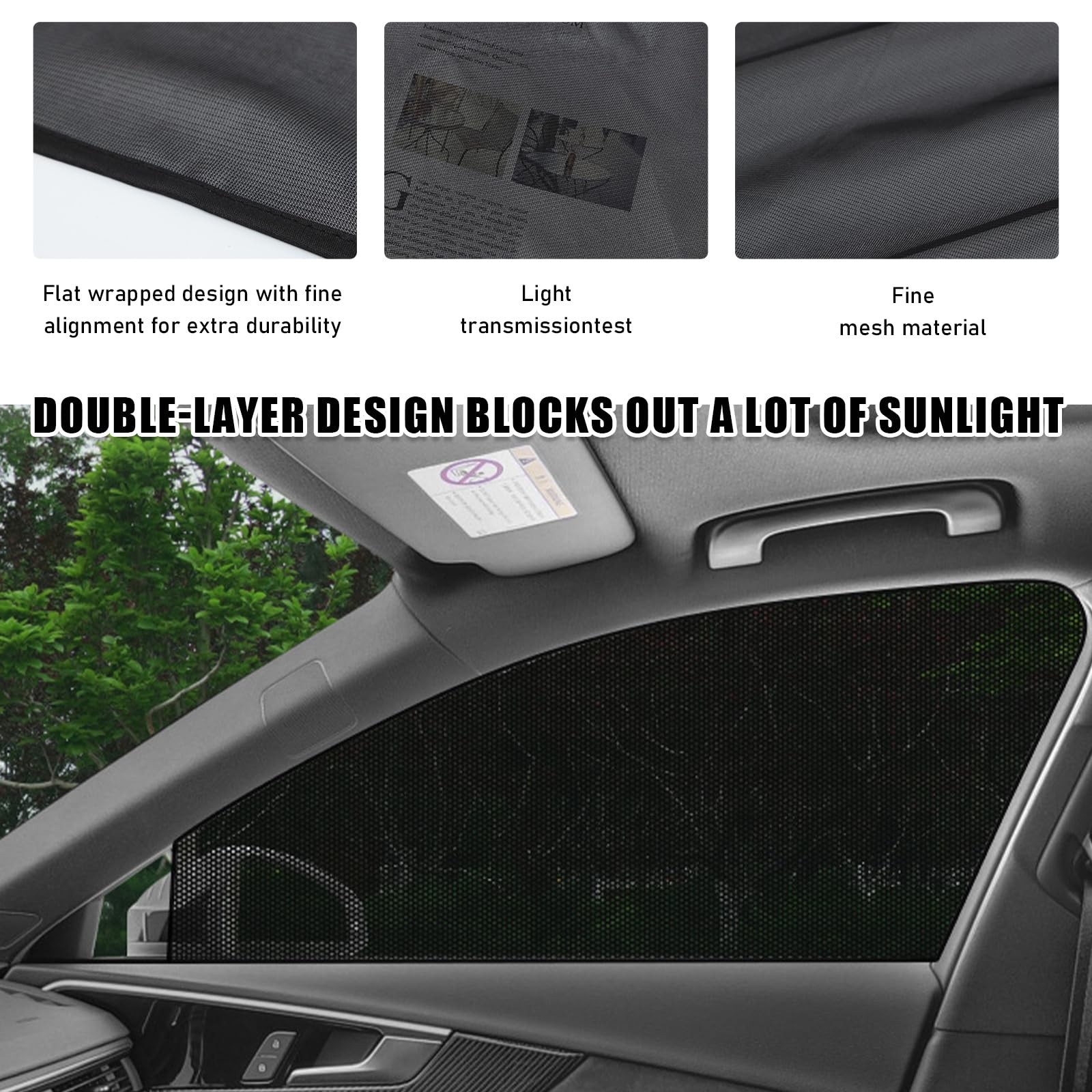 Ohleats 4 PCS Car Window Shades, Auto Front Rear Side SUV 4PCS, Black