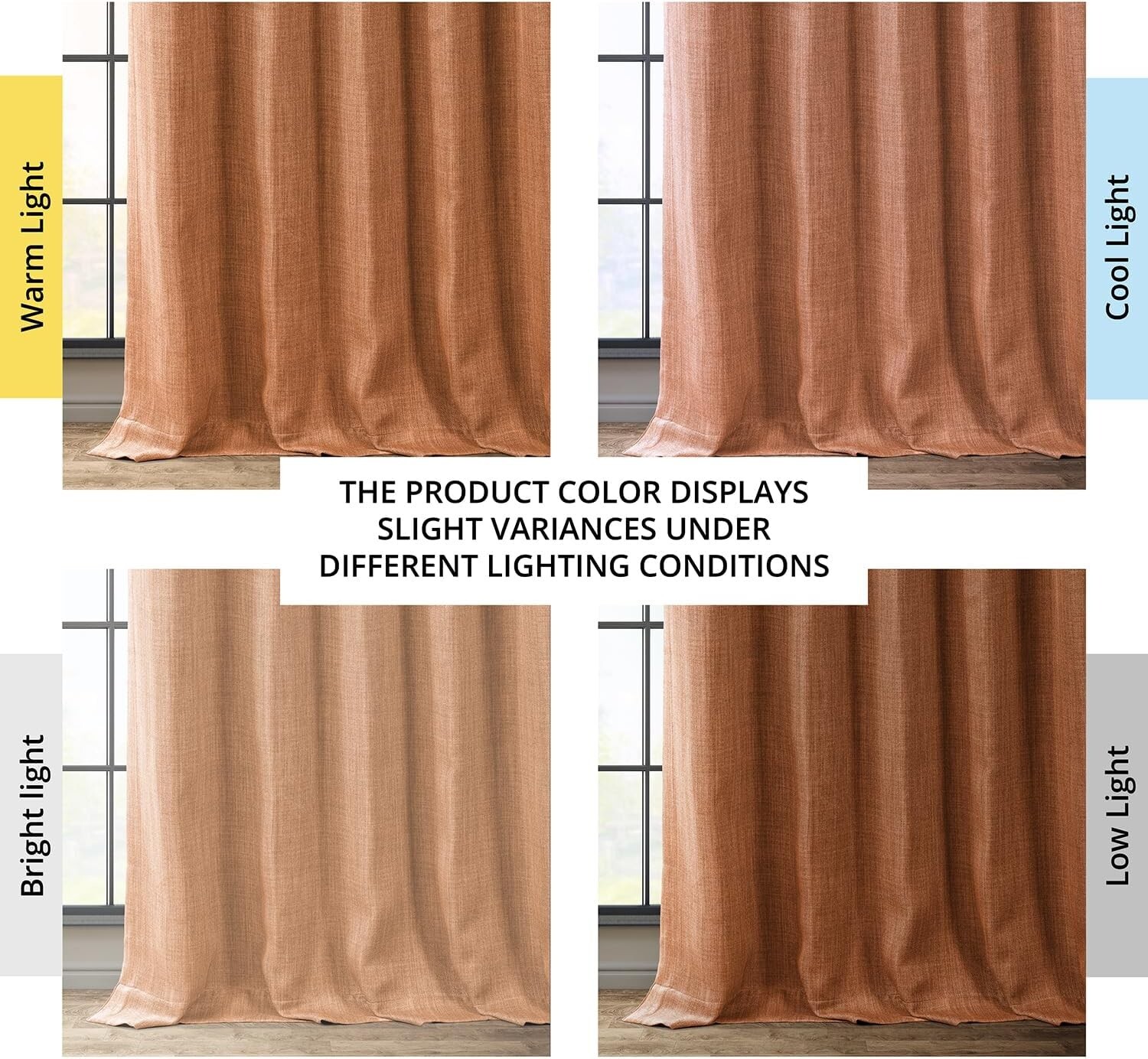 1 Panel Desert Orange 120″L x 50″W Linen Darkening Curtains For Living Room