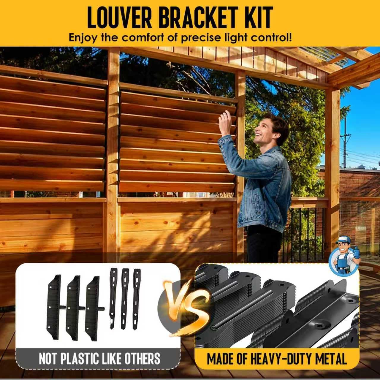 Louver Bracket Kit – Deck Sunblind System Brackets,Louver Hardware Kit,Holds up