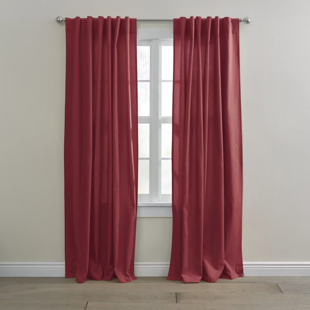 BrylaneHome Poly Cotton Canvas Back-Tab Panel – 48″ W 96″ L, Carolina