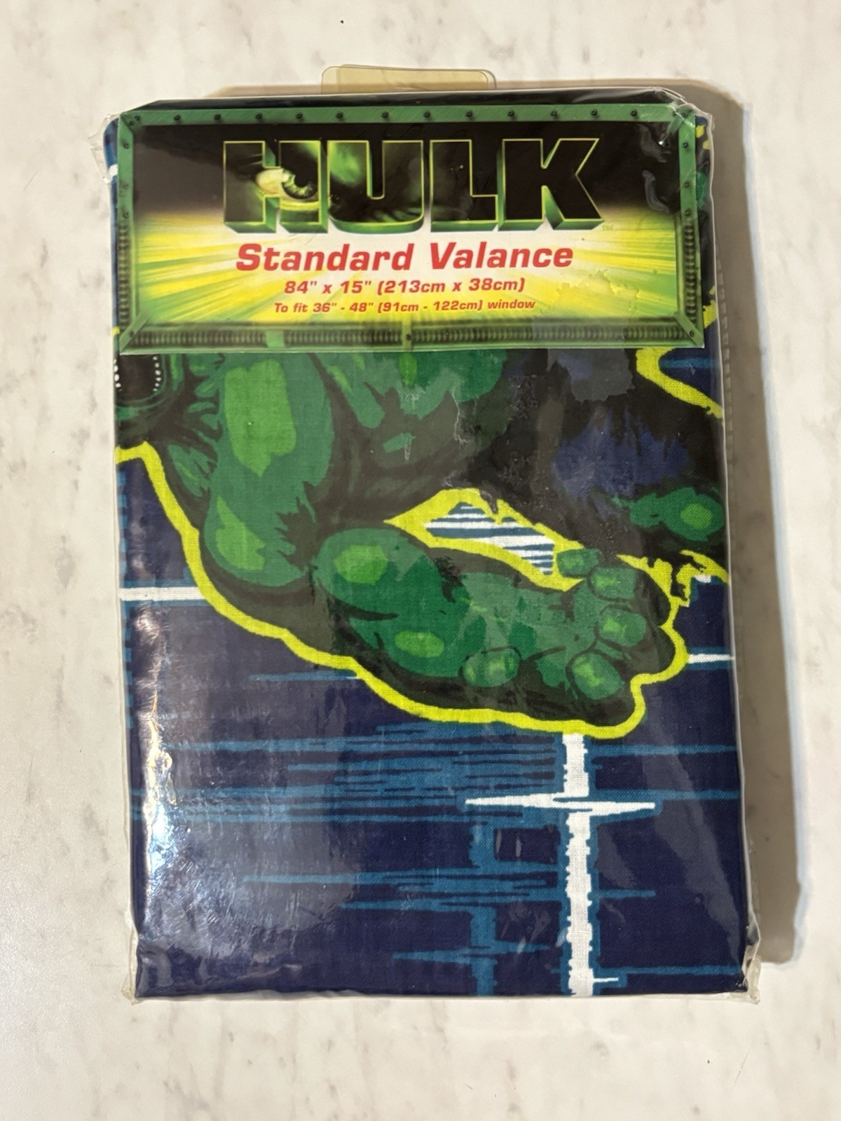 VTG The Incredible HULK 84×15 Jay Franco Frabric Window Valance Drape 2003 NOS