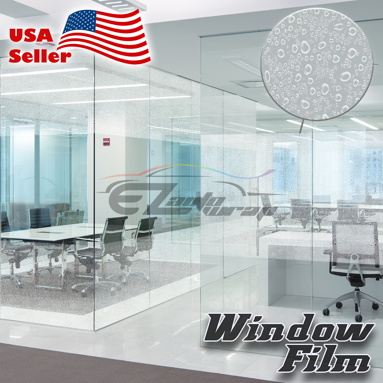 Water Drip Glass Film Static Cling Office Window Pattern Decoration Privacy #39