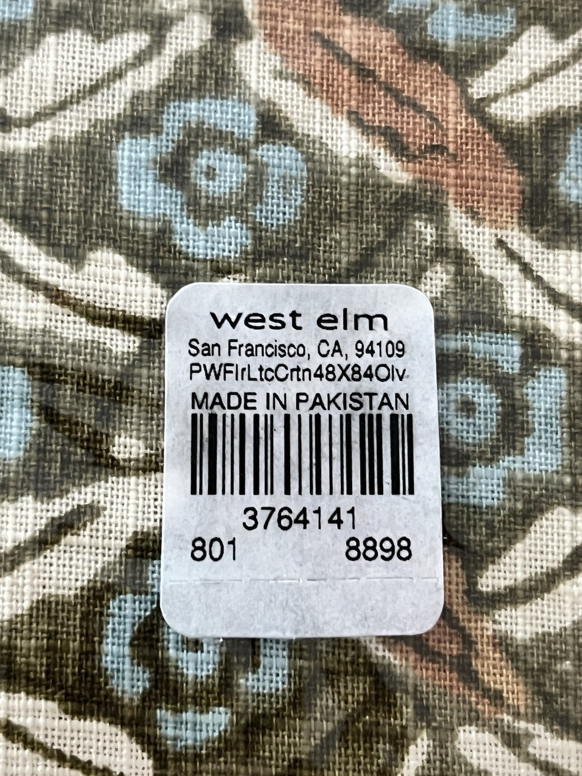 West Elm Pierce & Ward Cotton Floral Lattice Curtain 48” x 84”