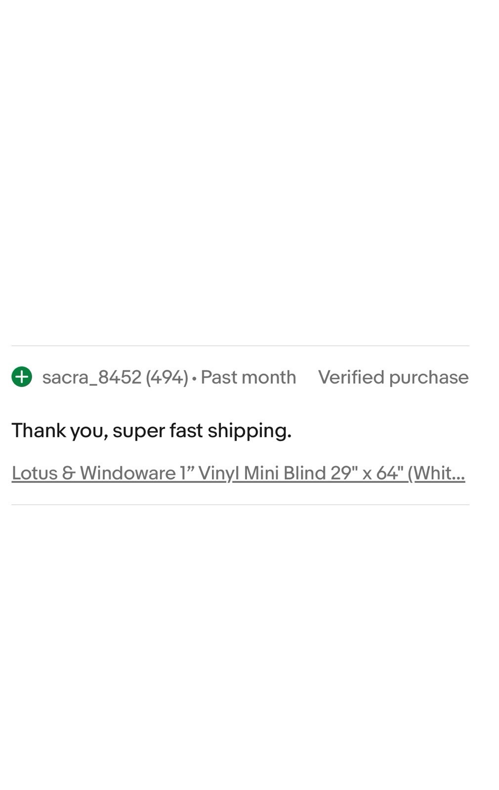 Lotus & Windoware 1” Vinyl Mini Blind 29″ x 64″ (White) Qty-1 Free Shipping