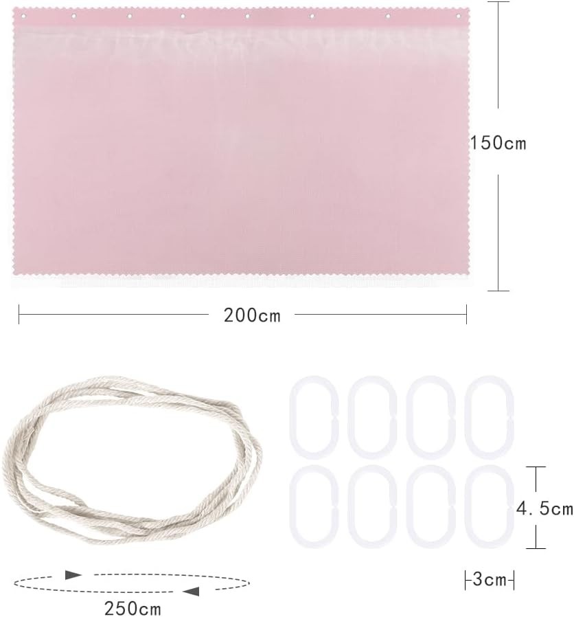 Dorm Bed Curtains Blackout Pink Bunk Bed Privacy Canopy for Student Rooms