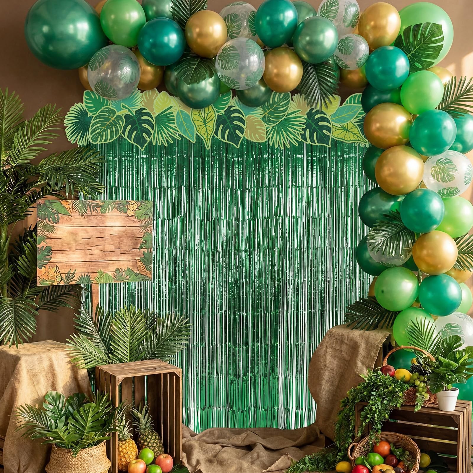 Jungle Classroom Decorations Back to , 2 Pcs Tropical Palm Leaf Rain Curtain …