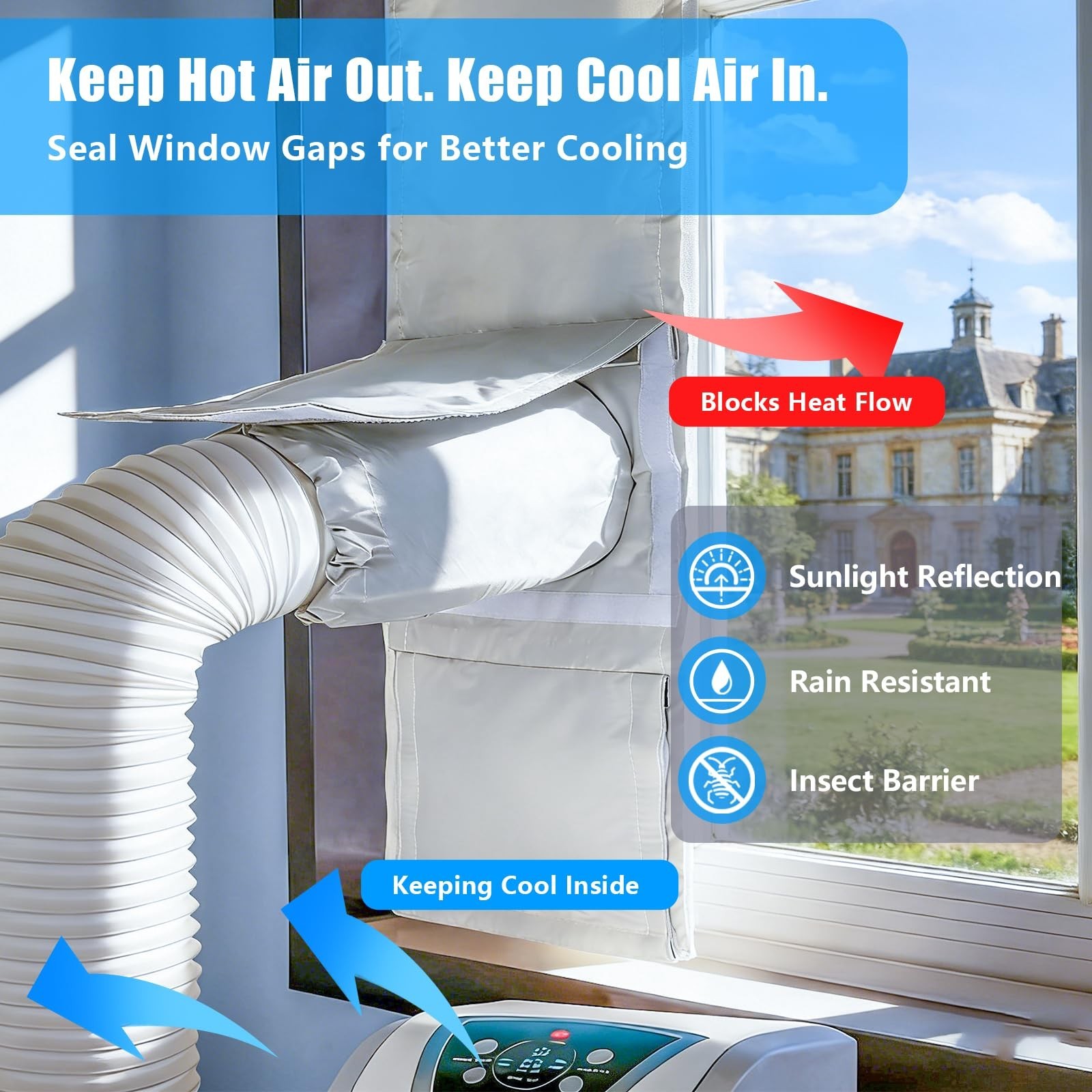 Portable AC Window Seal Kit for Sliding Windows – Venting Trim/Fold-to-Fit (11×6