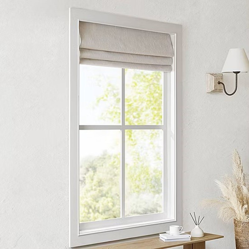 31×64 Madison Park Quincy Cordless 100% Blackout Roman Shade Linen