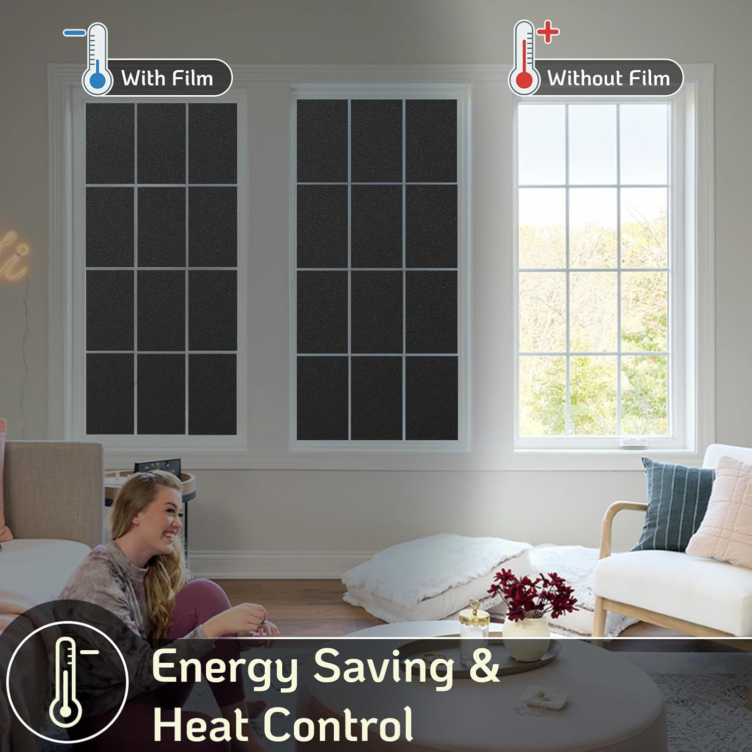 Blackout Window Film, Window Tint for Home Privacy, 17.5″ X 78.7″ |