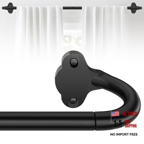 Wrap Aroundout Curtain Rod 30-45 Inch (2.5-3.75 Ft), 5/8″ 【30-45″】1 pack Black