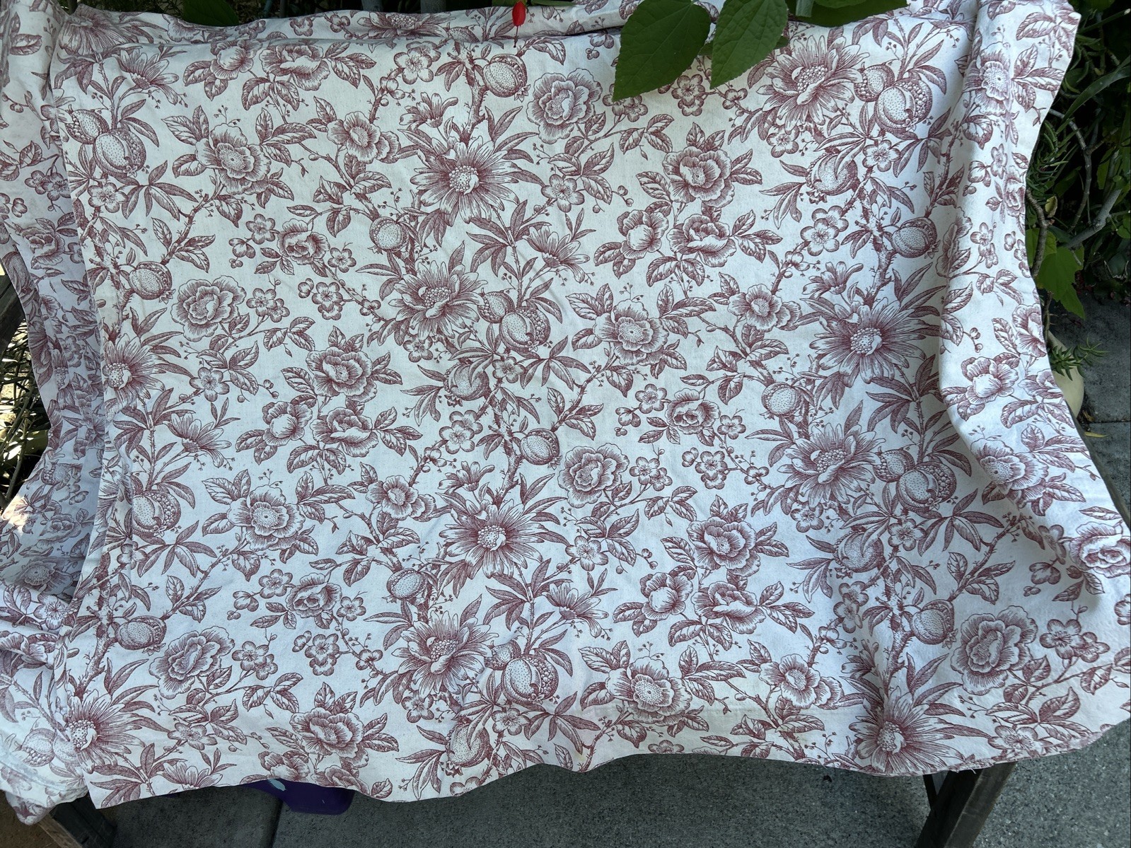 Vintage Red & Cream French Country Pomegranate Toile Drapes Curtains! 44”x 74”